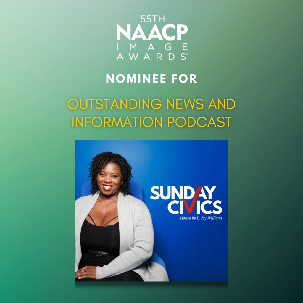 My show is nominated for Outstanding News and Information Podcast. I’m incredibly grateful for each of you who listen and those who make your way the front of the class as guests. View the full list of nominees and cast your vote now! #NAACPImageAwards naacpimageawards.net