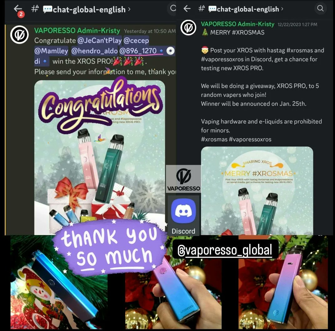 1270_896's tweet photo. Alhamdulillah thank you so much & congratulations to all other winners ๐ ๐ ๐
Thank you @VaporessoEcig
#vaporesso #xros3 #xrosmas #xrospro https://t.co/alV4loZgWC