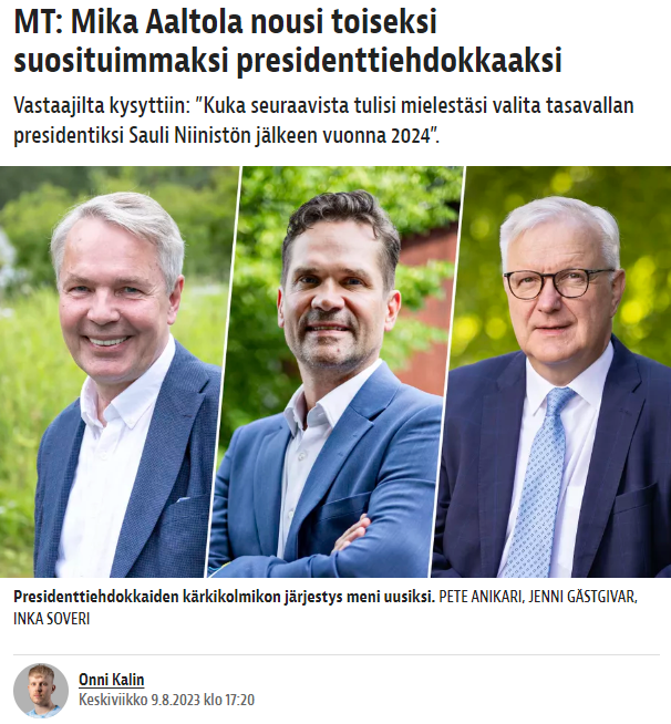 Vajaa puoli vuotta sitten gallupit sanoivat näin. Muistutus siitä, että gallupit on työkalu. #presidenttivaalit #presidenttitentti #presidentinvaalit