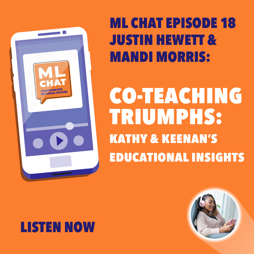 flashlight360's tweet image. 🎙️ Ep. 18 of ML Chat Podcast! 🌟 Join hosts Justin Hewett &amp;amp; Mandi Morris with guests Kathy Alston &amp;amp; Keenan Lee. 📚 Dive into Co-Teaching Triumphs, insights on their model, and teacher relationships. 🌍 Don&apos;t miss it! 🎧

🔗flashlight360.com/co-teaching-tr…

#multilingual #languagelearning