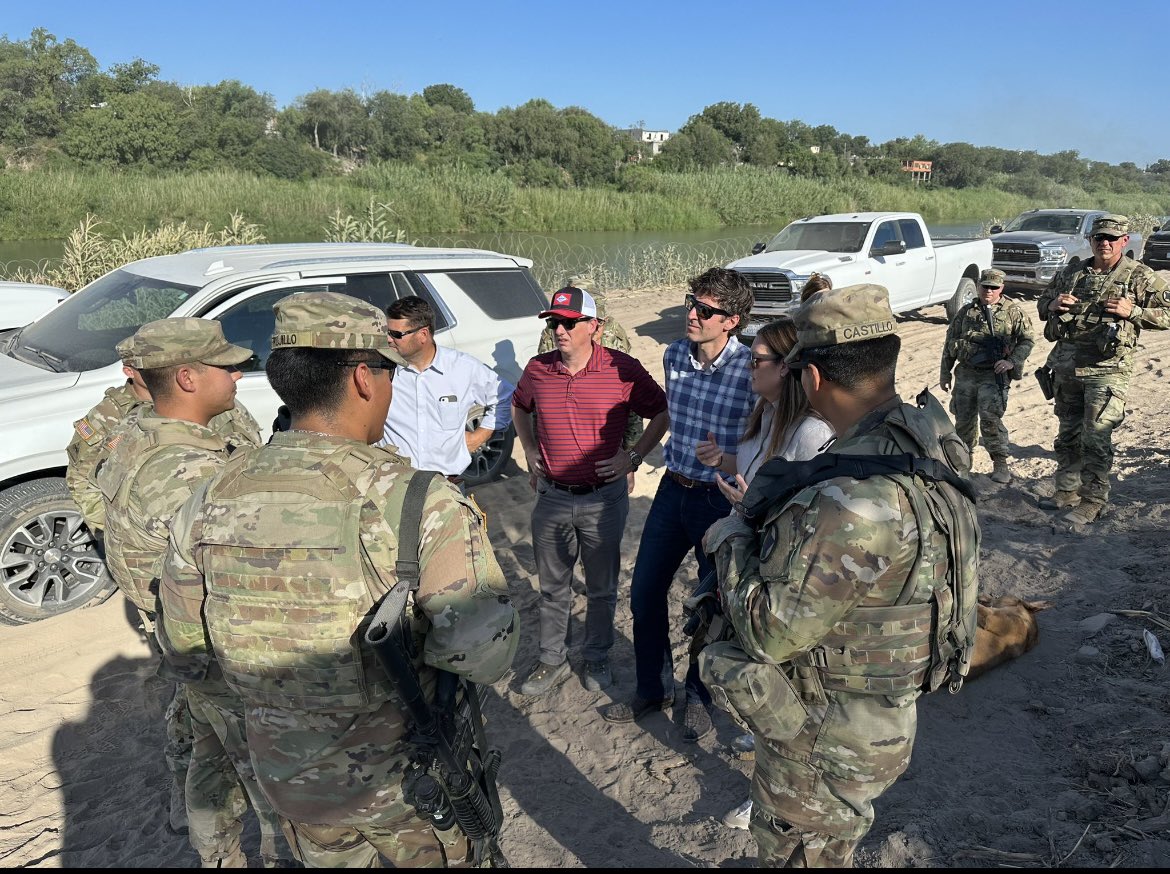 Governor @SarahHuckabee, Sen. Pro-Tem @BartHester and I witnessed the conditions at the border first hand last year. I said then and I repeat today my support for Arkansas standing with Texas to secure the border.
