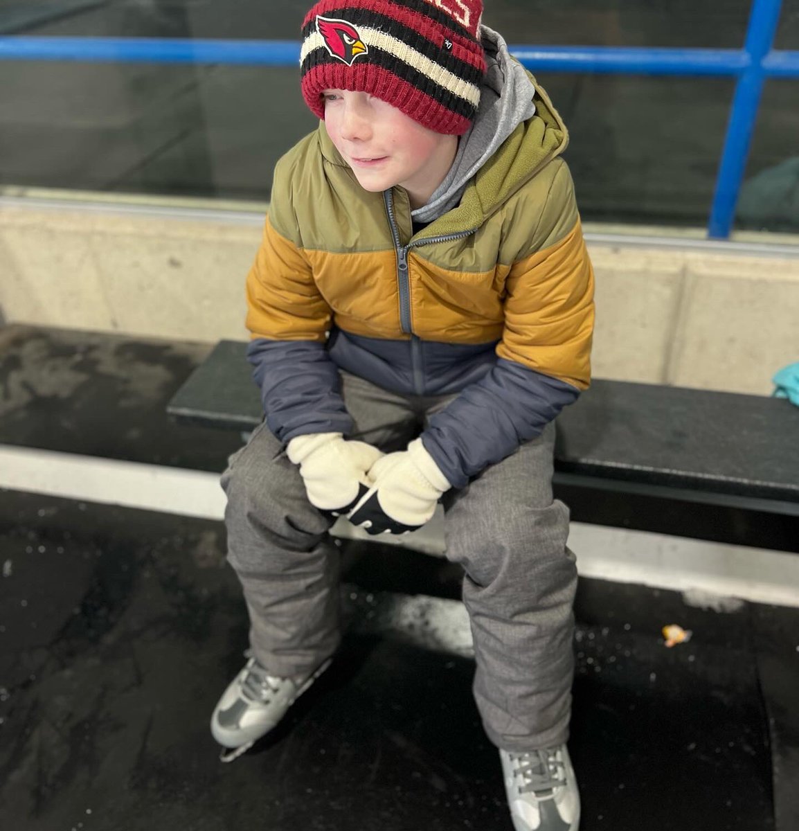 Incredibly proud of my boy for giving ice skating a try on his school field trip today. It’s definitely one of the hardest things for him to do. Without a doubt our #cpwarrior 💚