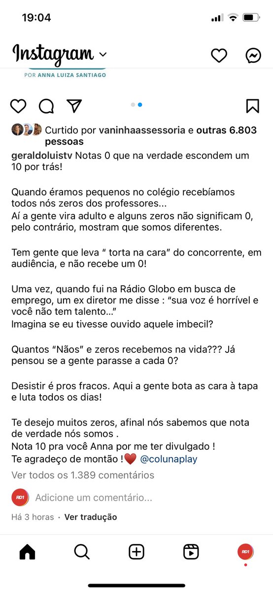 AlvaroPenerotti's tweet image. O Geraldo nao gostou nadinha do zero que a colunista deu pro programa novo dele
