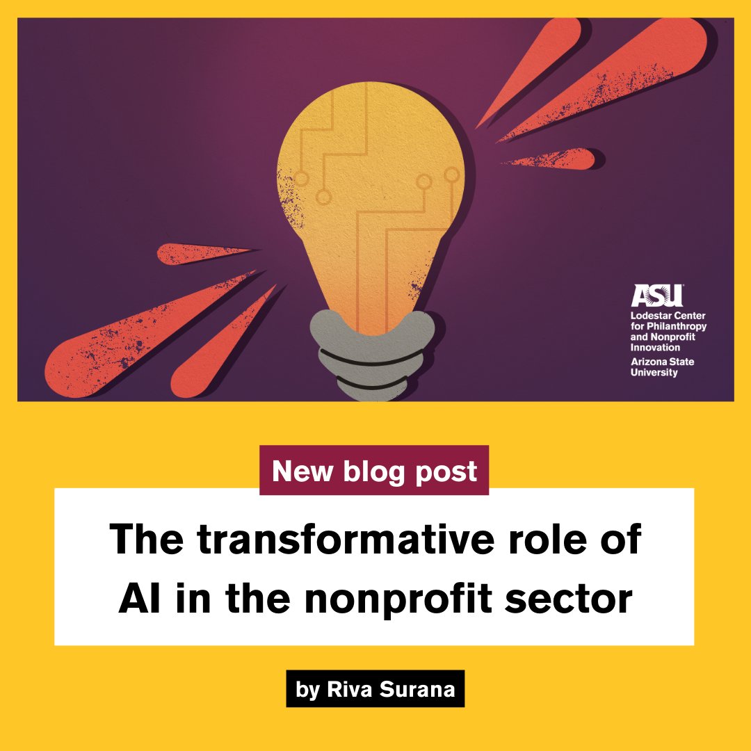 Artificial Intelligence - it's a hot topic right now. It has been a catalyst of change across the board, including in the nonprofit sector. How can nonprofits use AI, &amp; what are the risks that come with it? Read our new blog to find out!
lodestar.asu.edu/blog
 #nonprofit #ai
