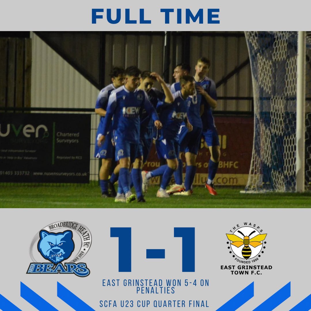 thebearsbbhfc's tweet photo. Unfortunately our U23’s exit the County Cup on penalties.

Congratulations to @EGTFCU23S and good luck in the Semi-Final https://t.co/2MrQGPe6Fo