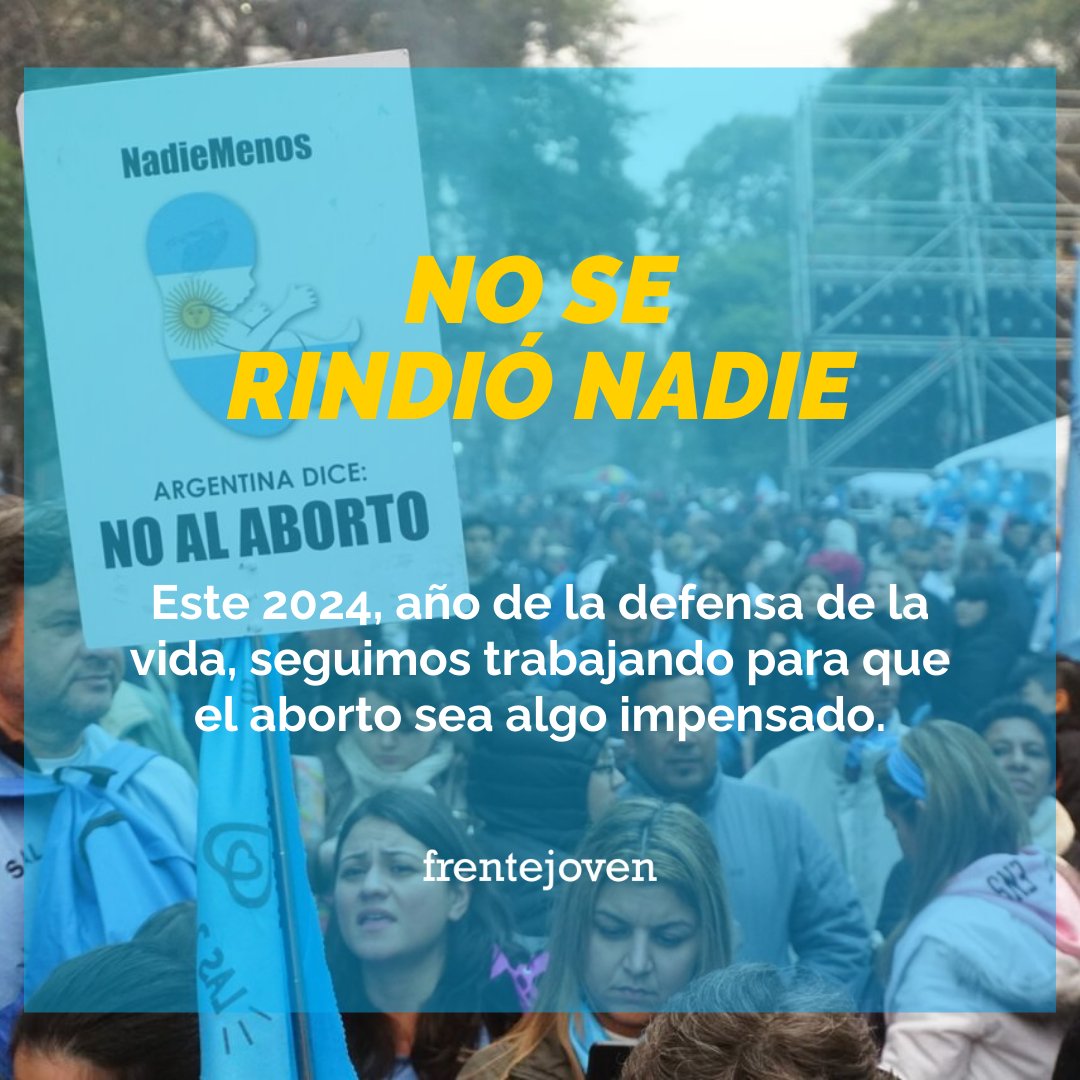 2024, año de la defensa de la vida 💙

🔥 Es nuestra oportunidad para seguir firmes trabajando por la dignidad de la persona, no es posible si no se respeta el primero y más importante de los derechos, LA VIDA.