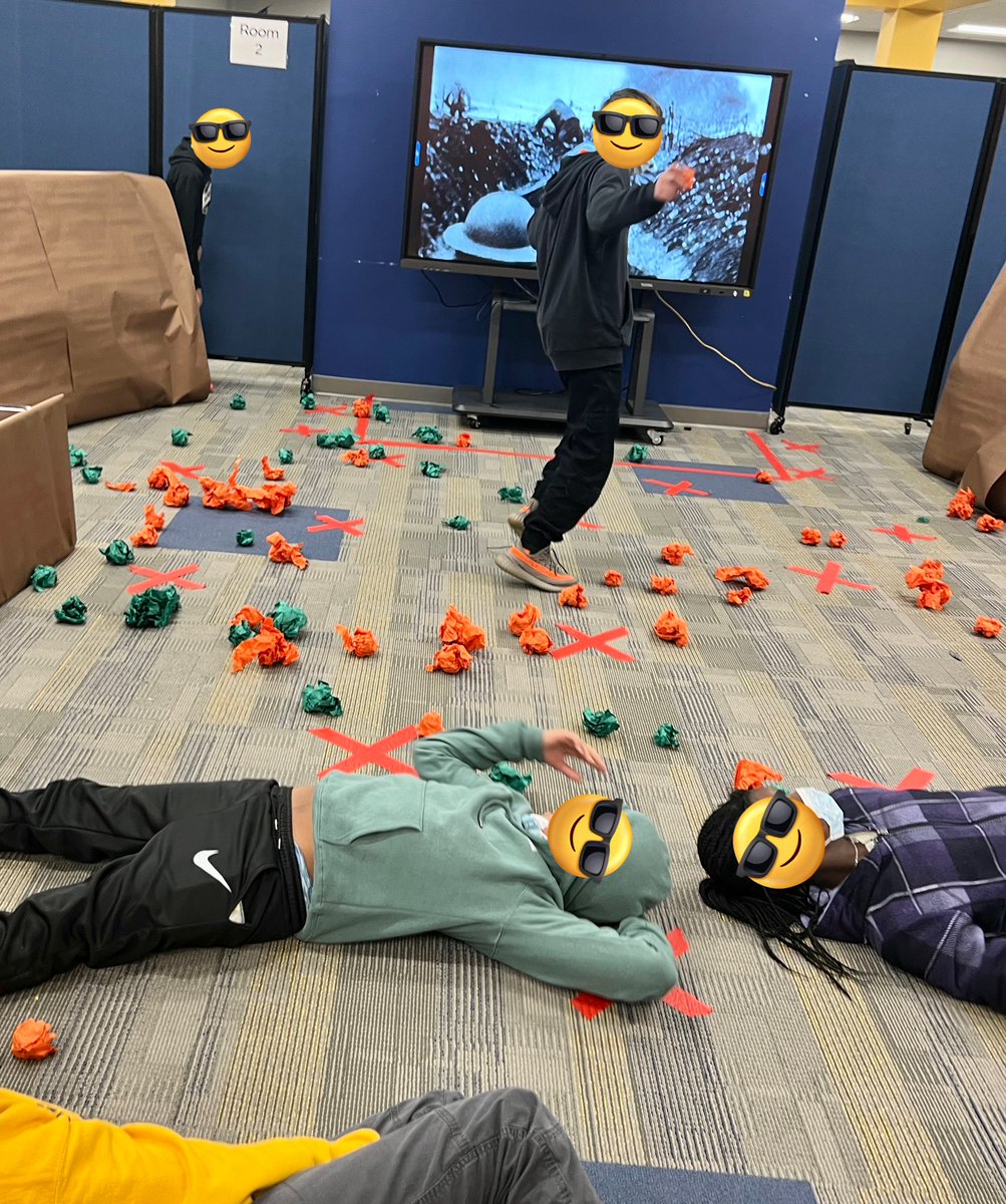 Had a blast with Mrs. Freed's 6th grade during a WWI trench warfare simulation. Equipped with gas masks, students braved the elements as they were sprayed with water and encountered the presence of rats and gummy worms in their trenches. <a href="/KGCSdivision1/">KGCS Division</a> <a href="/kgmsfoxes/">KGMS Foxes</a>