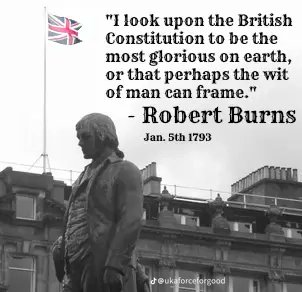 If you look at the separatists accounts today they're falsely claiming Rabbie Burns wanted Scottish independence, it's fabricated bull💩

He was a tax collector for the Crown in today's terminology, he was an  Exciseman. 

They're grabbing his coat tails and lying to everyone