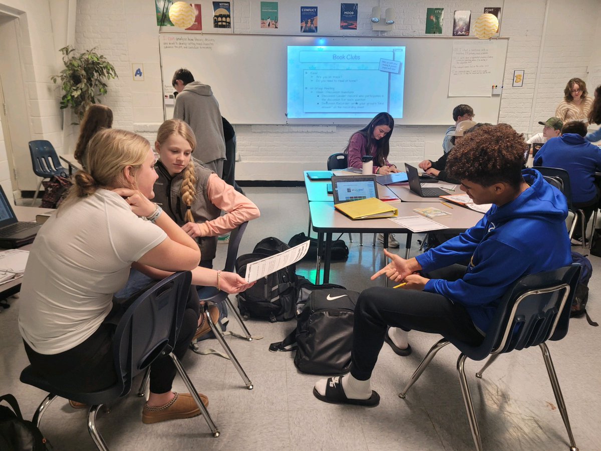 8 Gold ELA students had their first Historical Fiction book club group discussions today. Talking about what we read is a fantastic way to increase comprehension! #LiberatorStrong #BMSisBEST