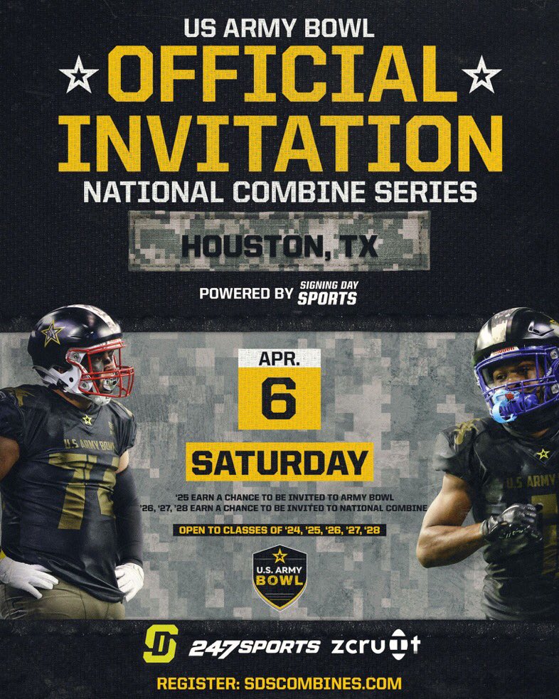 Thank you to @Coach_Sokol @SDSports @247Sports for the official invite and opportunity to compete on Apr 6! I’ll be ready, @justinallen_13 let’s work!