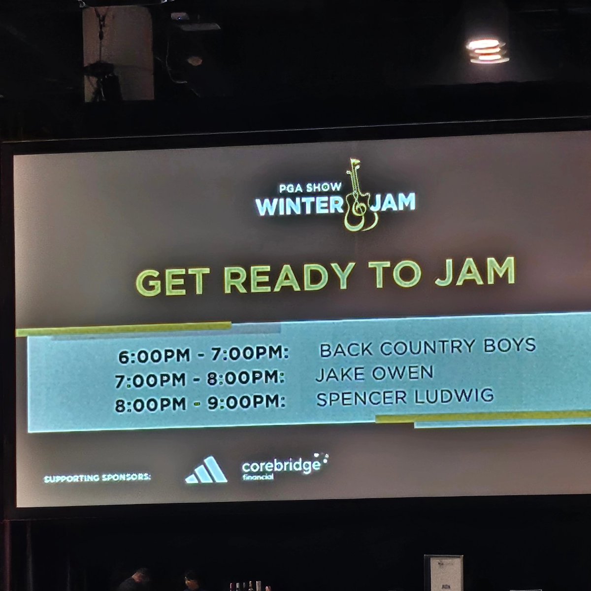 Going to be a fun night with Back Country Boys and @jakeowen at @PGAShow #PGAShow2024 #countrymusic
