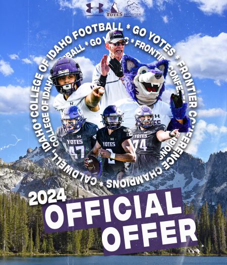 After a amazing talk <a href="/coachB_Taylor/">Brian Taylor</a> I’m  stoked to of received an official offer to play football at <a href="/YotesFootball/">College of Idaho Football</a> 🐾❗️
<a href="/CoachRoper5/">Art Roper</a> <a href="/KoleEmplit/">Kole Emplit</a> <a href="/AdamEngel9/">Adam Engel</a> <a href="/KMVTSports/">KMVT Sports</a> <a href="/NickFarman55/">Nick Farman M.S.</a>  <a href="/PrepRedzoneID/">Prep Redzone Idaho</a> <a href="/TRS_Performance/">TRS Performance</a> <a href="/BrandonHuffman/">Brandon Huffman</a> <a href="/RAREAcademyID/">RARE Academy</a>