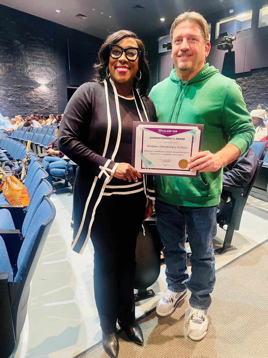 WebberEagles's tweet photo. Webber's staff, led by our own Coach P, received America's Healthiest Schools Award for the 2023-2024 school year. Coach P was recognized by the R1 Board of Commissioners and Dr. Witherspoon on Tuesday evening. Way to go, Eagles! #healthyschools #WebberES #remembertoSOAR https://t.co/yLpLUqflaI