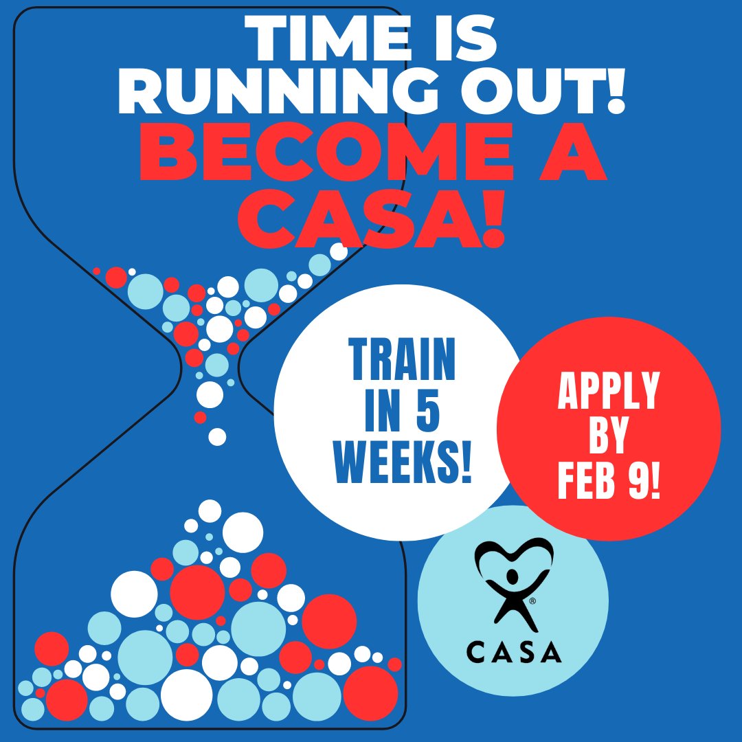 Time is running out to apply for our next class!
The NEED IS THIS; 128 children in our area are currently without a CASA volunteer.
Make 2024 the year you make a difference. Apply online at:
mo-franklin.evintosolutions.com/VolunteerAppli…