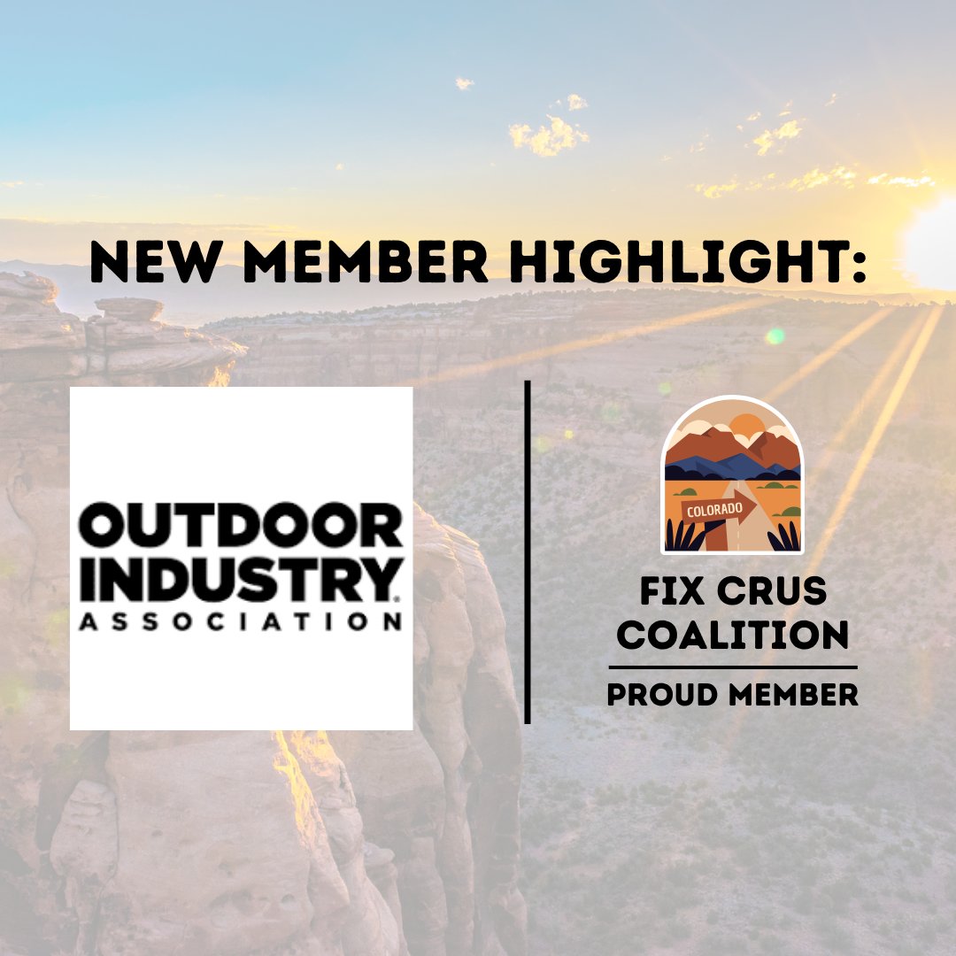 Welcome to a new coalition member: <a href="/OIA/">Outdoor Industry</a>!

The Outdoor Industry Association supports SB-58 to protect access to public and private lands for hiking, climbing, biking, and more.

Learn about OIA: zurl.co/mHyx // or the coalition: zurl.co/LF5j

#fixCRUS #coleg