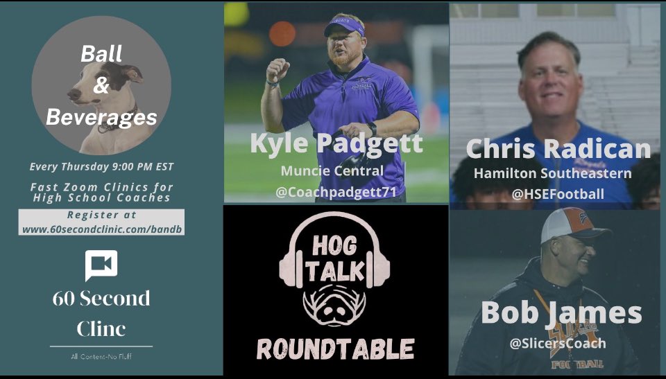 Looking forward to talking football with these fine gentlemen and our host <a href="/dweitz7/">David Weitz</a> tonight! Come join us at <a href="/60SecondClinic/">60 Second Clinc</a>!!🏈💪🏻👊🏻