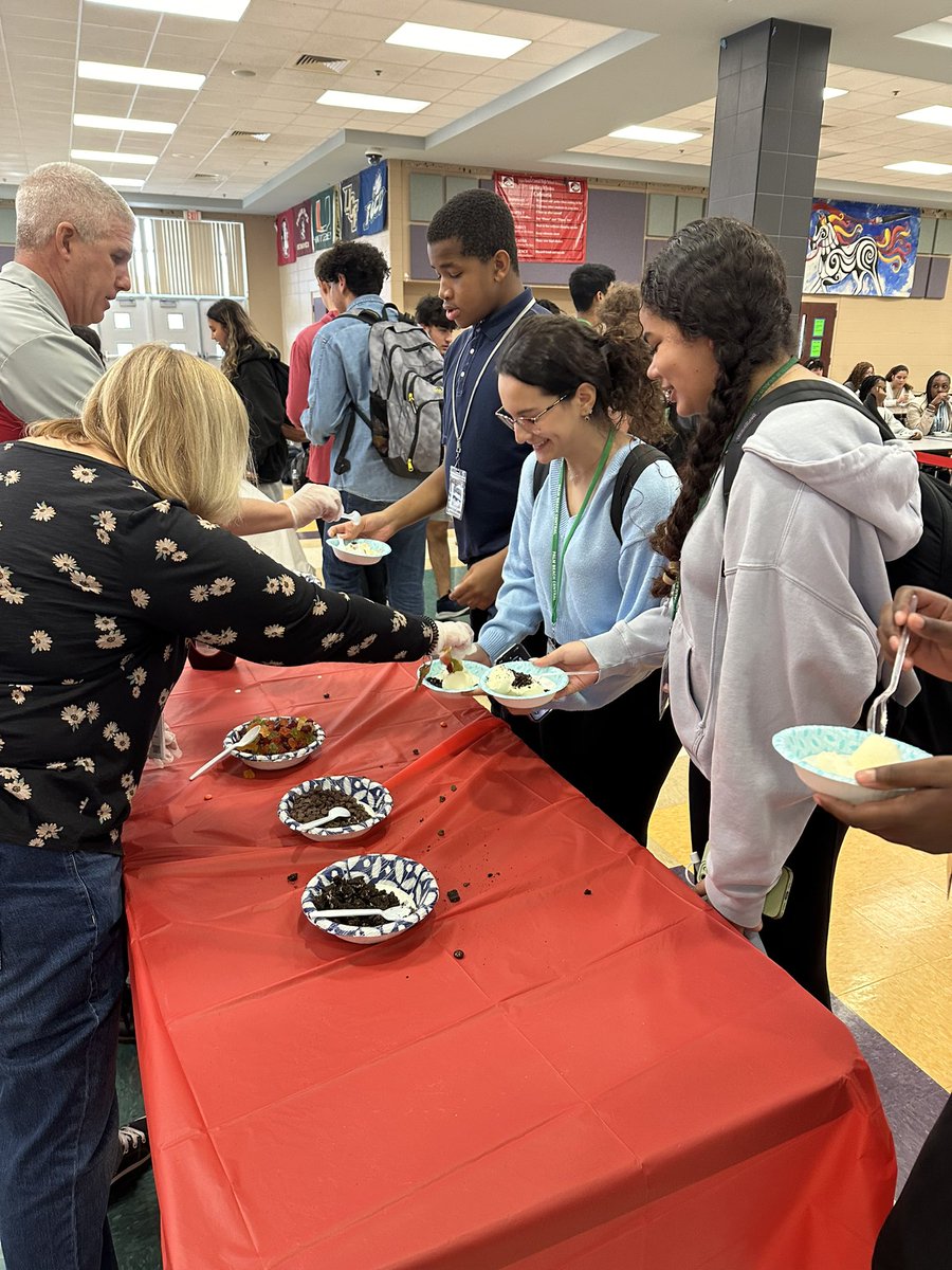 Straight A’s= Ice Cream! Our honor roll students enjoyed ice cream with all the toppings today as their reward for a great report card! Go Broncos!