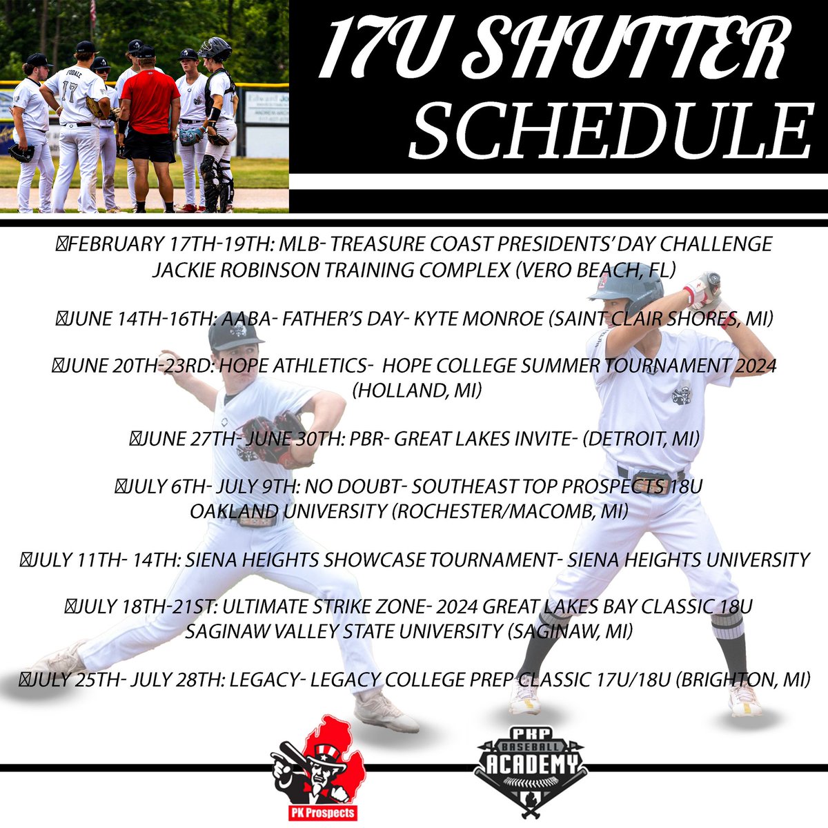 PKP 17u Summer 2024 Schedule #pkp 🔥❤️🖤