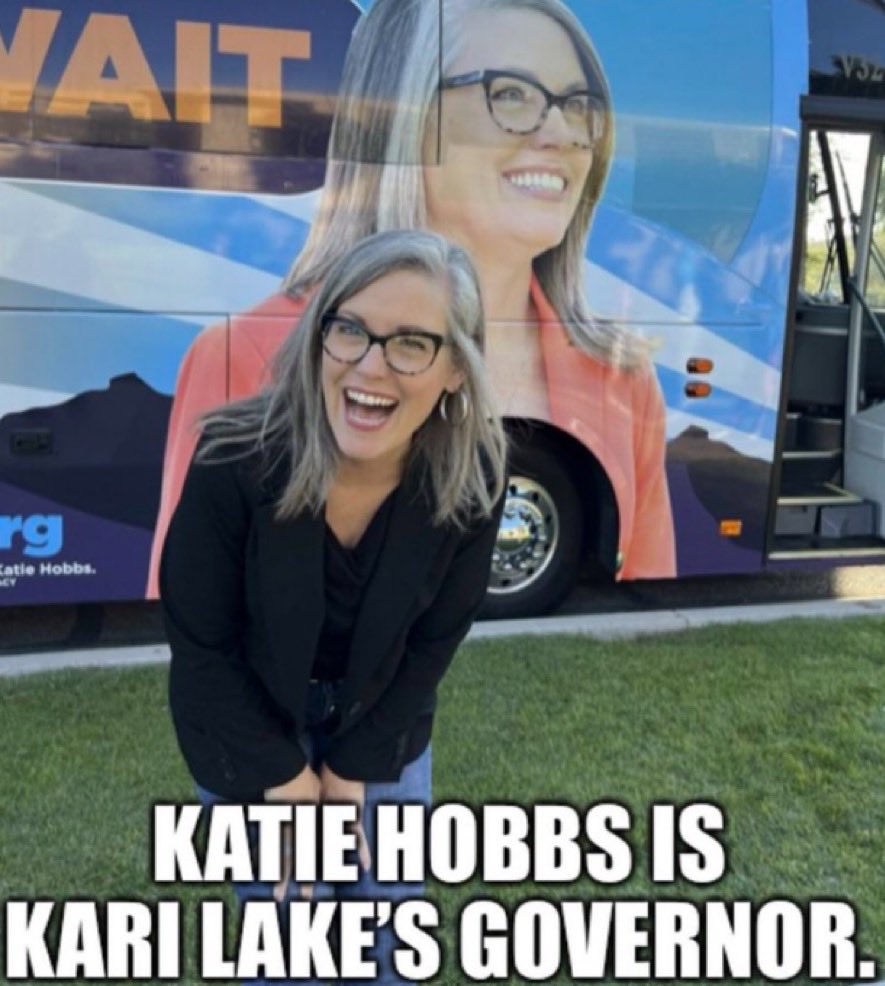lflorepolitics's tweet photo. Katie Hobbs is still Kari Lake’s Governor. https://t.co/08SXJunSkq