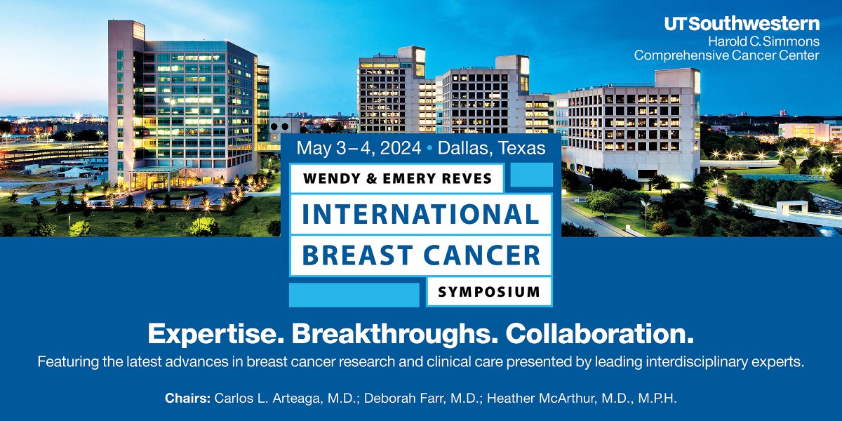 Join us for this premier breast cancer event hosted by @UTSWCancer. I’m excited to chair this event with @HMcArthur and @DVFelaine and to bring a full agenda of top-notch leaders in the field to our campus. Register/agenda: bit.ly/reves-symposium