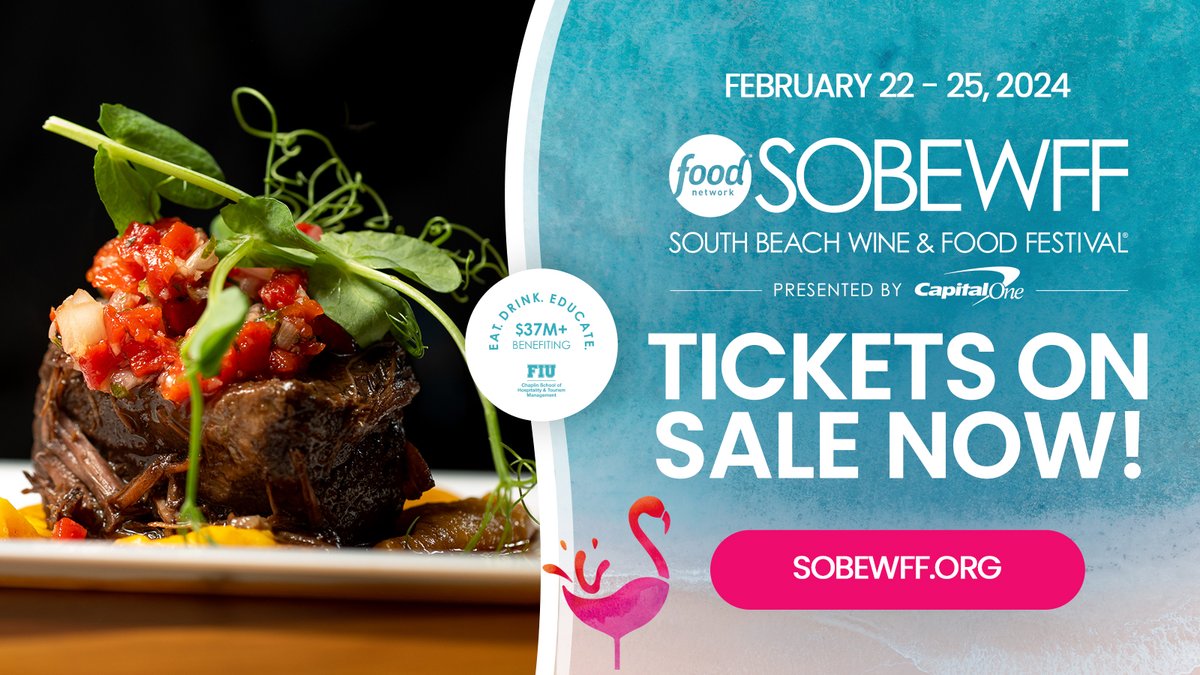 Only a few weeks away for @sobewff! Tickets are still available for the best food and drink under the sun! Visit sobewff.org #SOBEWFF #southbeachwineandfoodfestival