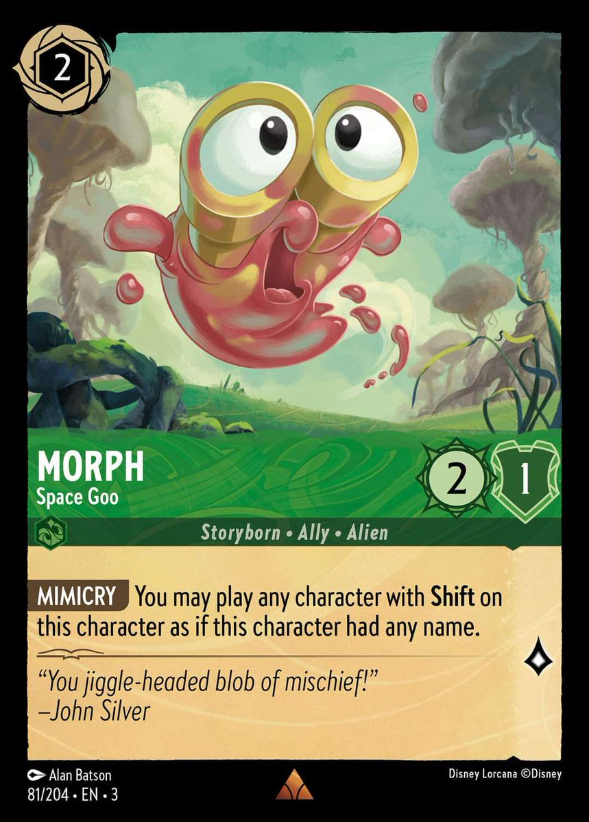 Lorcanadecks's tweet image. Morph is a super interesting card that solves all present and future issues with good shift cards that lack something cheap and inkable to shift on top of.

Sad Beast and Belle Archer jump out as decent options for now, but this card will only get better as the card pool grows!