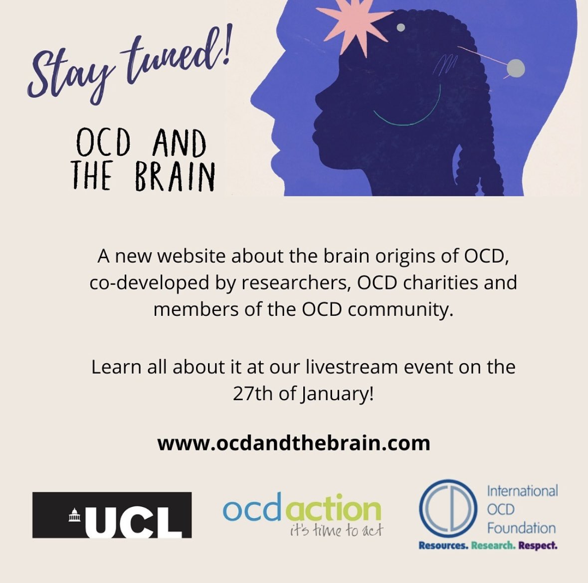 Elated to launch our project, OCD and The Brain! 🧠 💻 @UCL @IOCDF @OCDAction This toolkit is an interdisciplinary resource for people living with OCD & their parents to learn more about the brain & OCD (& studying it)!💡 Join our livestream launch event - Sat. 1/27 10am ET! 📲