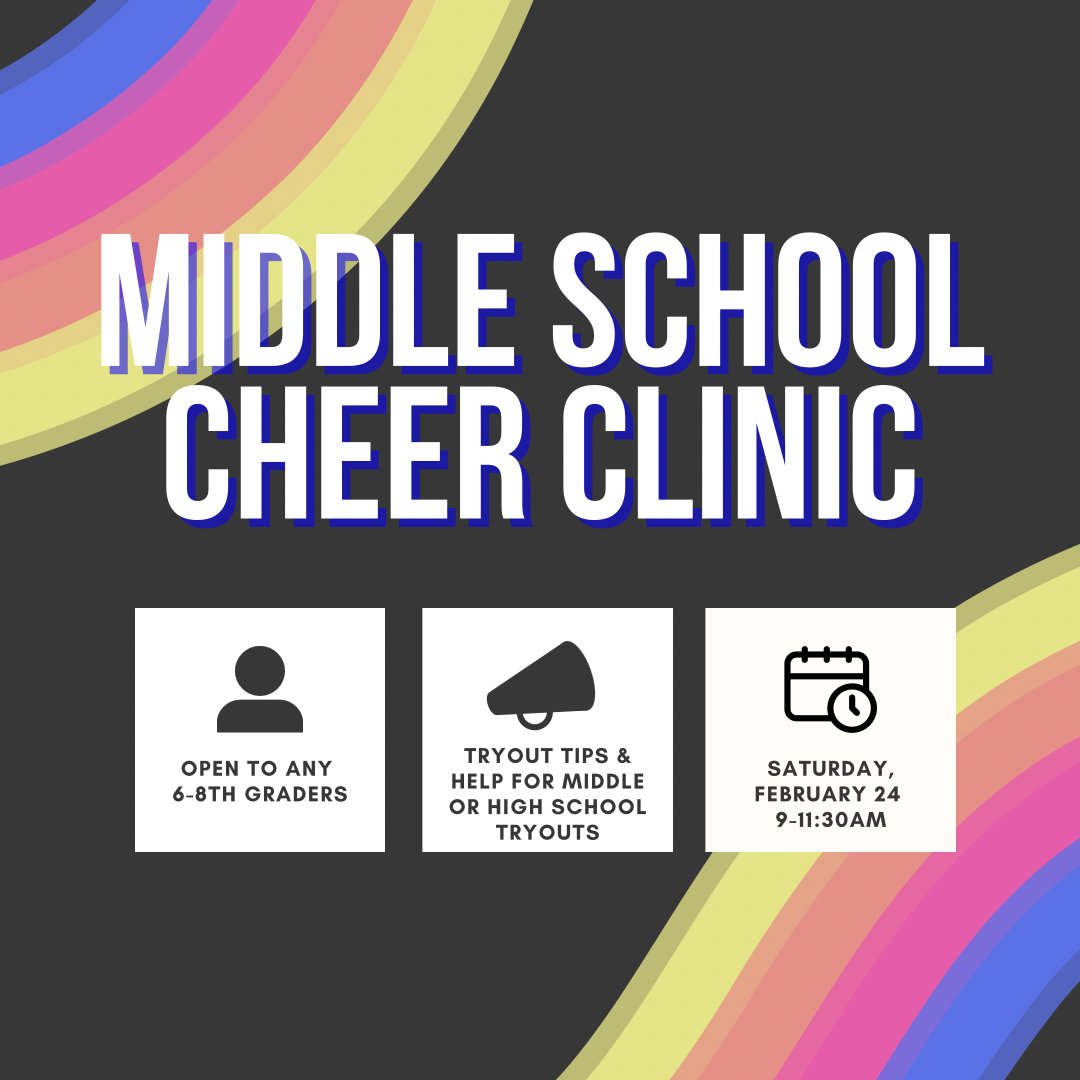 📣HEY MIDDLE SCHOOLERS! Our Senior cheerleaders will be helping any 6-8th grade student wanting to try out for their school's cheer team on February 24th. Find the clinic's registration on InTouch🩷 
ks-olathe.intouchreceipting.com