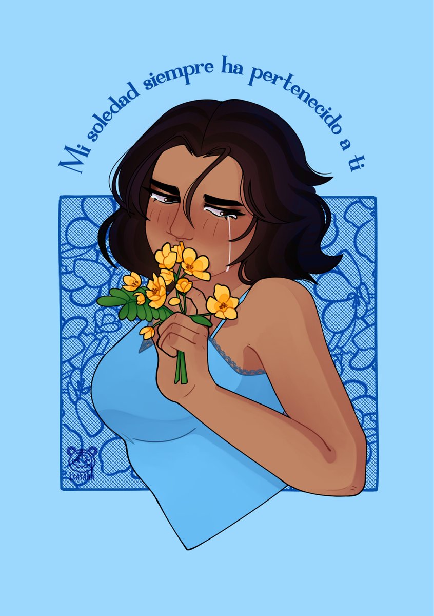 Mi soledad siempre ha pertenecido a ti 🌼💧

#DigitalArt #Illustration