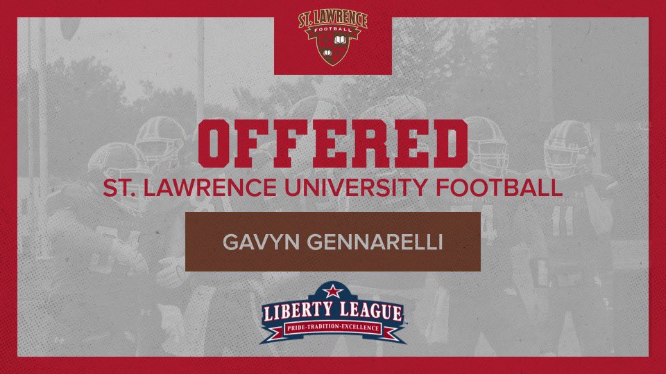 After a great conversation with @CoachAColeman I am blessed to have received an offer from St. Lawrence University. Thank you to @SLUCoachPuck and whole St. Lawrence football staff. @SLU_Football. @AustinLongi
