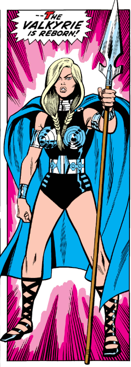 MarvelADay's tweet photo. #MarvelADay #Def4 Enchantress notices there's a female among them. It's Valkyrie time! Our team objects to the subjugation of Barbara Norris's will, but that doesn't stop her from performing the transformation. - VA https://t.co/dqLJC24XIL