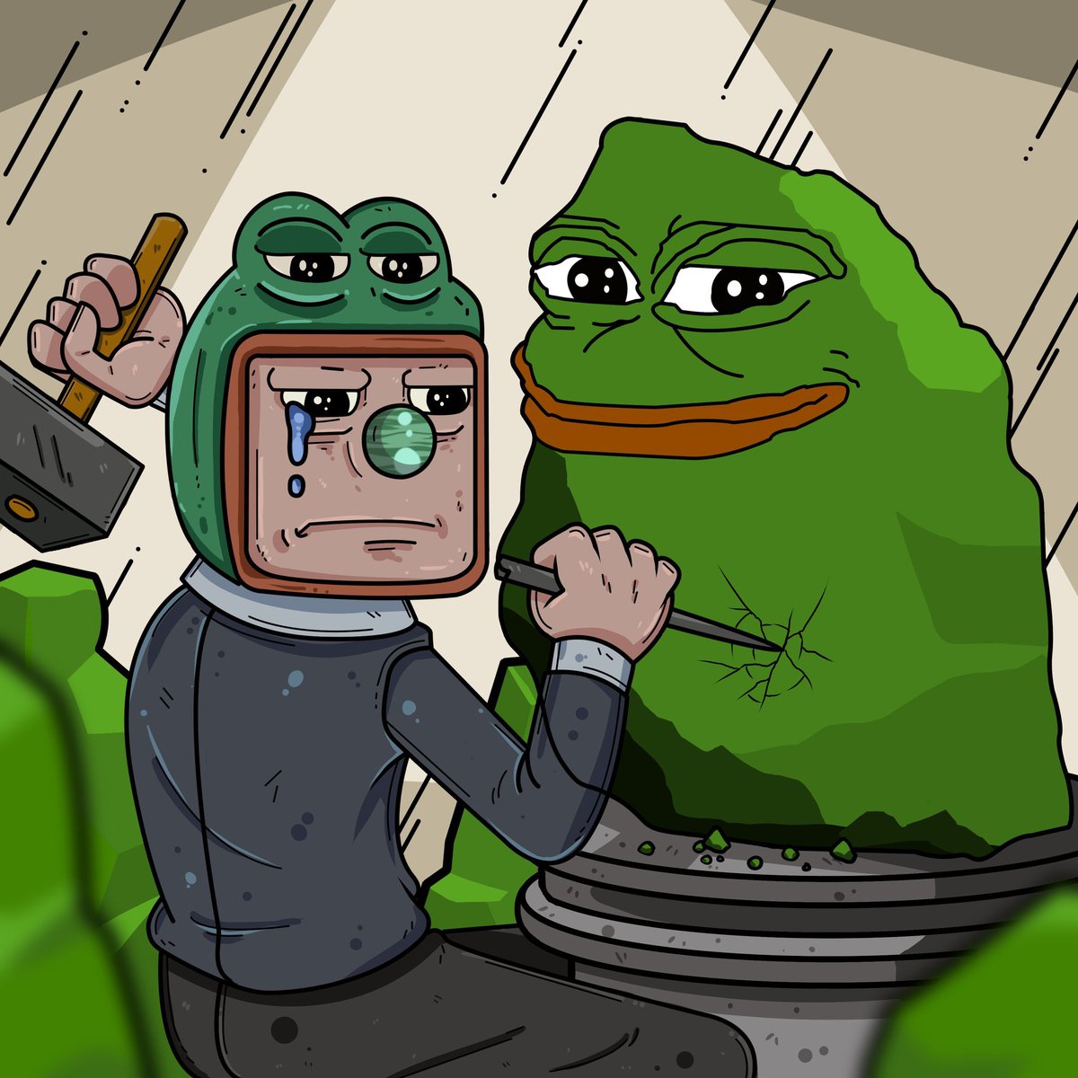 Feeling like doing a giveaway of some fine Pepe products…

Up for grabs is 2 PepeRocks on ETH from @peperockseth 

And 10,000 $Pepe from @SolanaPepecoin 

To enter:

- Add me
- RT
- Like
- Tag 2 friends and add SOL and ETH wallets.

Also turn on notifs if you are a PepeRocks…