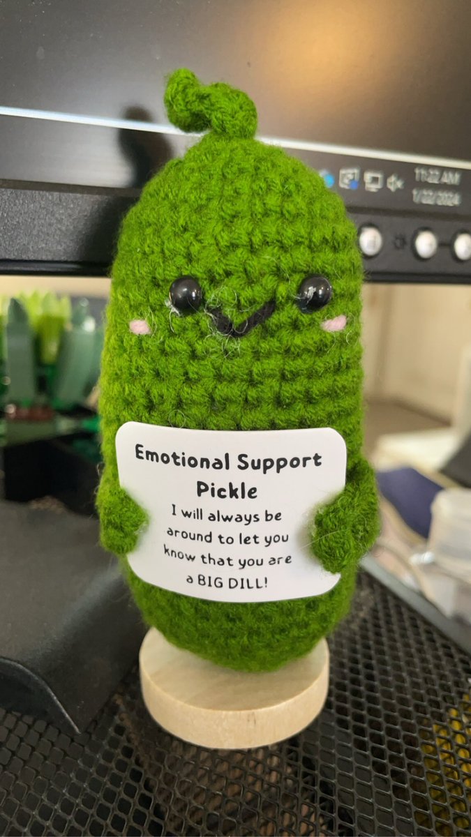 MORSAMBULATIO's tweet photo. ( ooc. ) 

hi everyone ‼️🥹 it’s been a hot minute but I’ve been sorta going through it lately with the big move happening for me soon — in the meantime, have my emotional support pickle friend to remind you that I am here when I can ! 💓 https://t.co/Op41ARFIh6