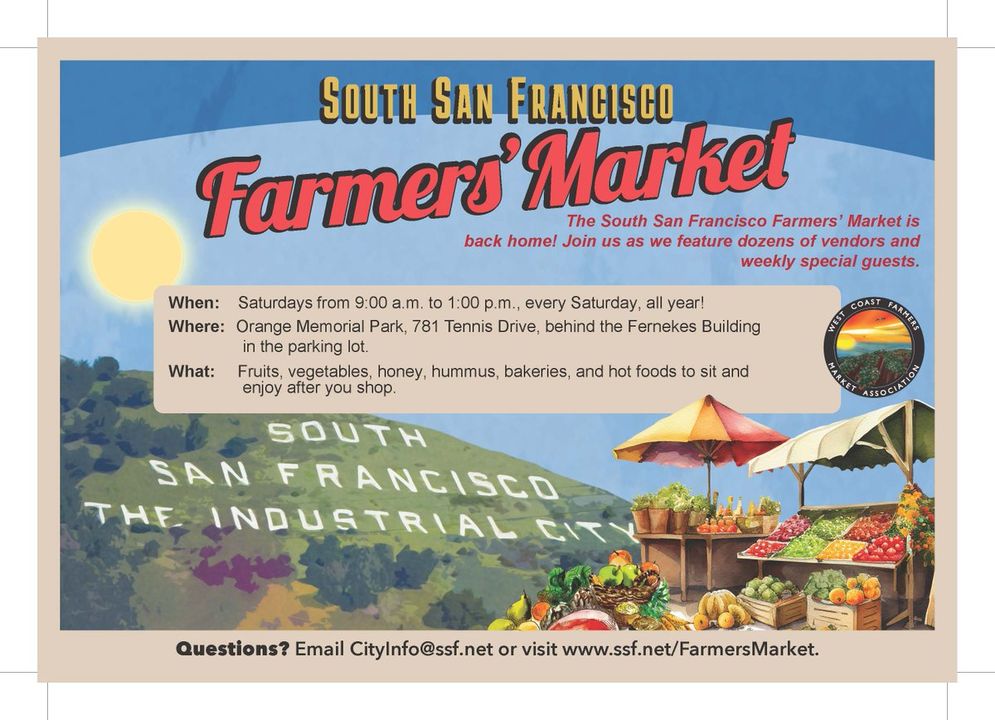 Come to the Farmers’ Market this Saturday from 9:00 a.m. to 1:00 p.m. at Orange Memorial Park for fresh, delicious fruits and vegetables straight from the source! Additional features include a food truck, fresh hummus, fresh baked goods, candles, plants, crafts, and much more!