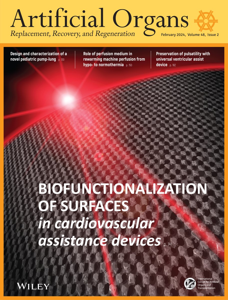 Check out the February issue information👇 tinyurl.com/3py427z6
#OnTheCover: #Biofunctionalization of surfaces in #Cardiovascular assistance devices

#CardiacAssistDevice #LaserEtching