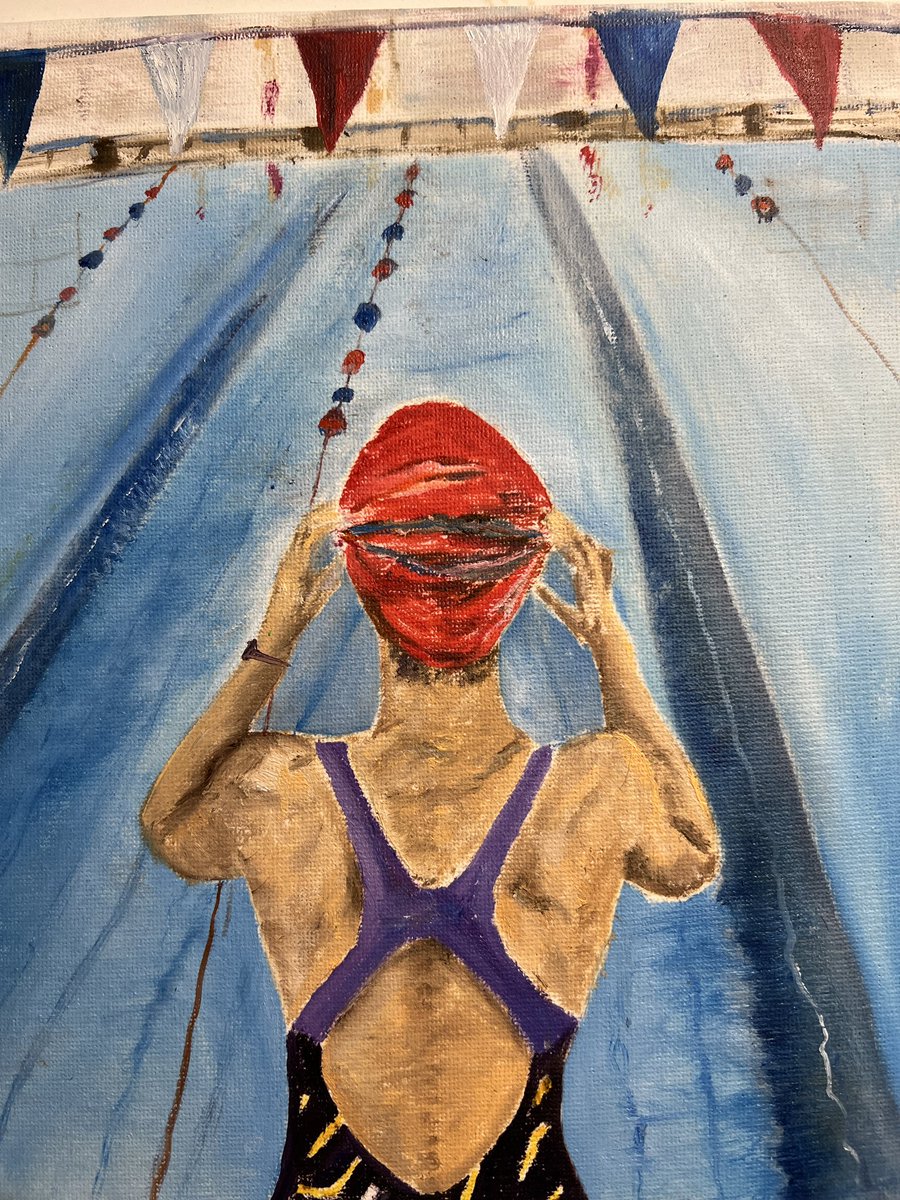 Swim series painting #1 for Swimathon ! 
Well, I don’t know to swim but I can paint a (little) bit 😉 and 
Khushi (10yr) is swimming 5k and raising fund for <a href="/swimathon/">Swimathon</a> <a href="/CR_UK/">Cancer Research UK</a> Cancer Research &amp; Marie Curie 
If you’d like to donate

justgiving.com/fundraising/kh…