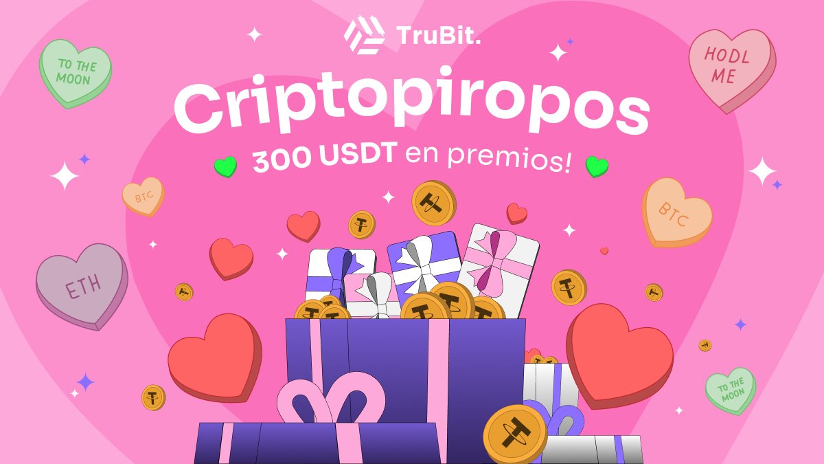 Presentamos: #Criptopiropos, el evento que los premia con $300 #USDT y su piropo en nuestras Gift Cards 💌
Cómo participar? 💘
1️⃣ Comenta tu #Criptopiropo y #TruBit. 💕
2️⃣ Síguenos en TruBit_Arg y en <a href="/TruBit_Latam/">TruBit Latam</a>. 🌸
3️⃣ Si das RT sumás doble chance.
Los #Criptopiropos con➕
