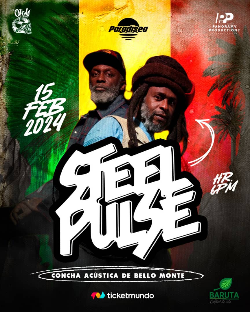 Paradisea Fest - Steel Pulse 

Las leyendas @steelpulseofficial 💚💛❤️ regresan a Venezuela el próximo 15 de febrero para dar un concierto único en la ciudad de Caracas 🔥🔥🔥

Ven a disfrutar este increíble show en la semana del amor y la amistad. Entradas en el link en la Bio!