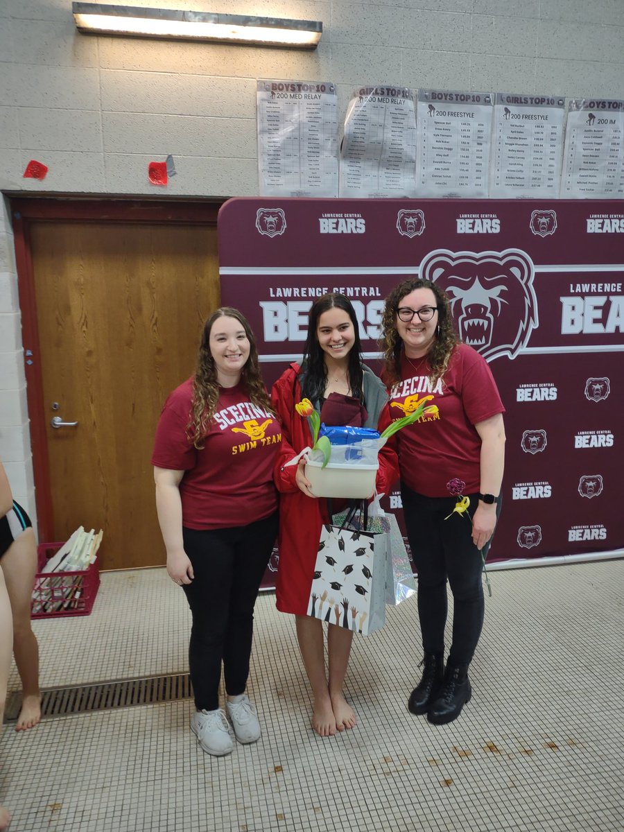 Congratulations to our Senior Swimmers!! We are proud of you. Good luck tonight and thank you to Lawrence Central for hosting an awesome event. @ScecinaNow