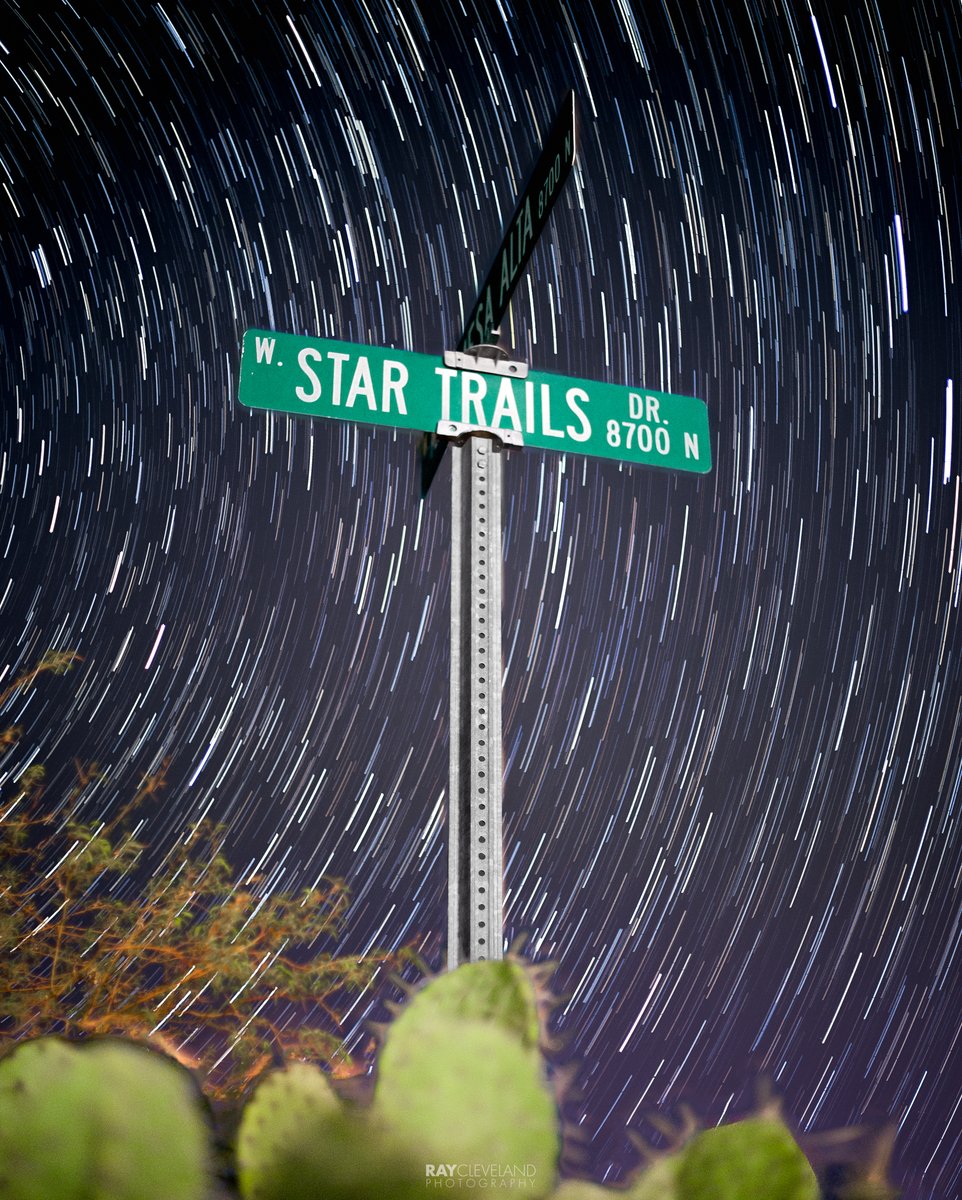 raycleveland's tweet image. Revisited this star trail photo captured back in 2017 with a fresh new edit. (The original edit from 2017 is the second image) Which one do you prefer?

#startrails #streetsign #astrophotography #photography #milkywaychasers