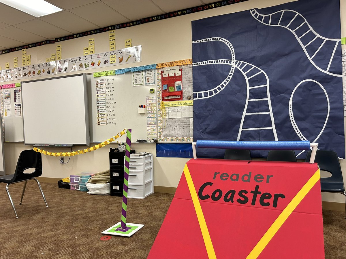 Park Terrace literacy night is in full swing … parking lot is packed and kids are ready to ride the Reader Coaster! #SLPPantherProud