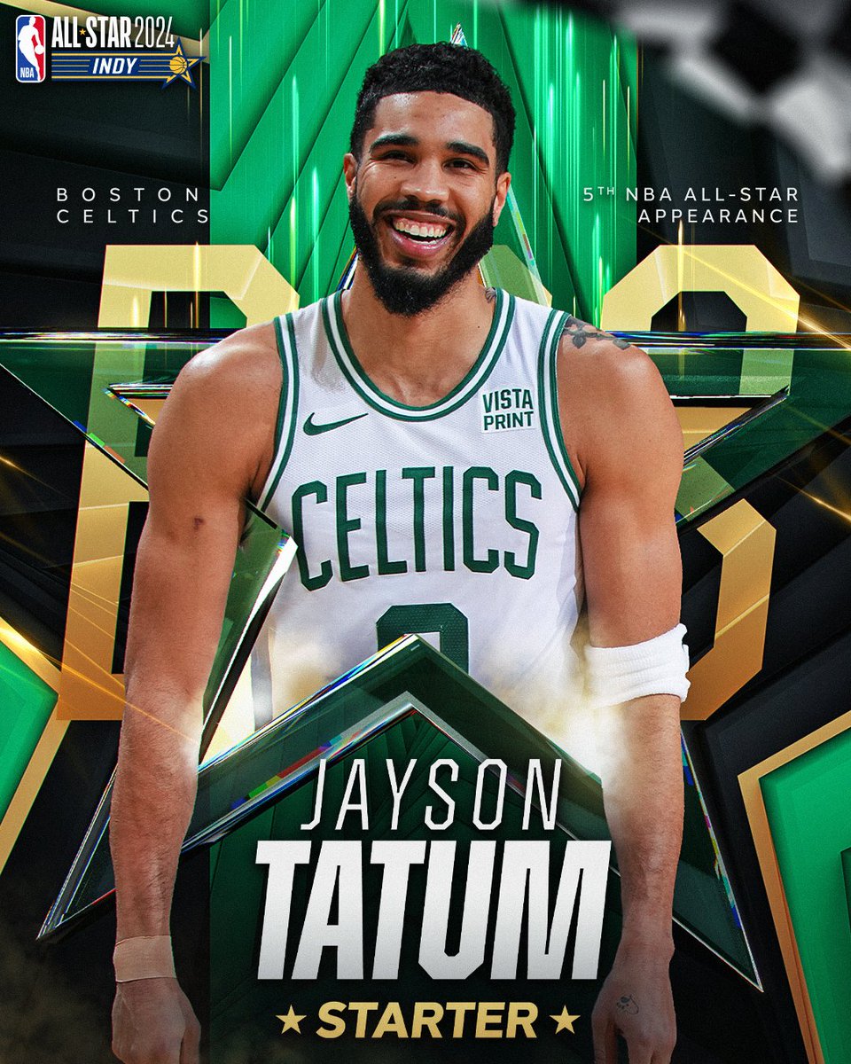 Making his 5th #NBAAllStar appearance... Jayson Tatum of the @celtics. Drafted as the 3rd pick in 2017 out of Duke, @jaytatum0 is averaging 27.0 PPG, 8.4 RPG and 4.4 APG for the Celtics this season.
