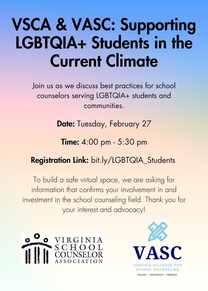 VSCA's tweet photo. So many professional opportunities coming up!  Have you registered yet for this important discussion? https://t.co/8EBb1W6YnK