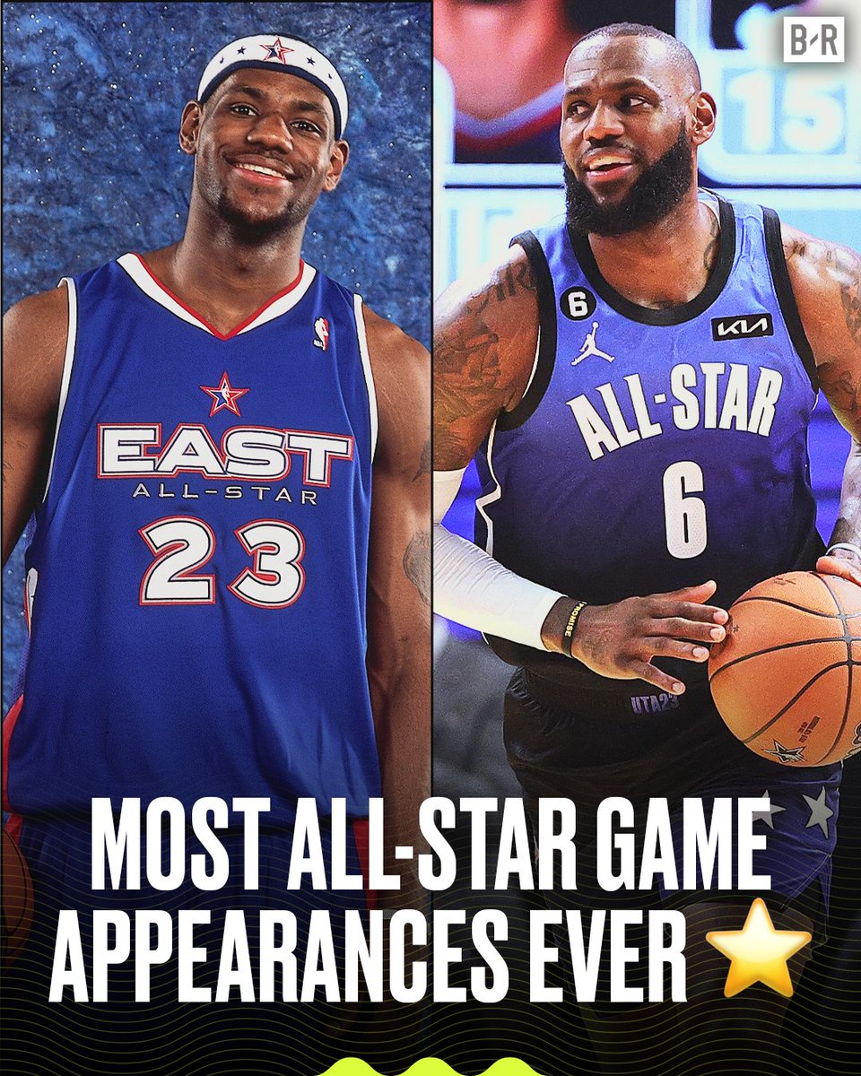 LeBron passes Kareem Abdul-Jabbar for the most ASG appearances (20) in NBA history 👑 🔥