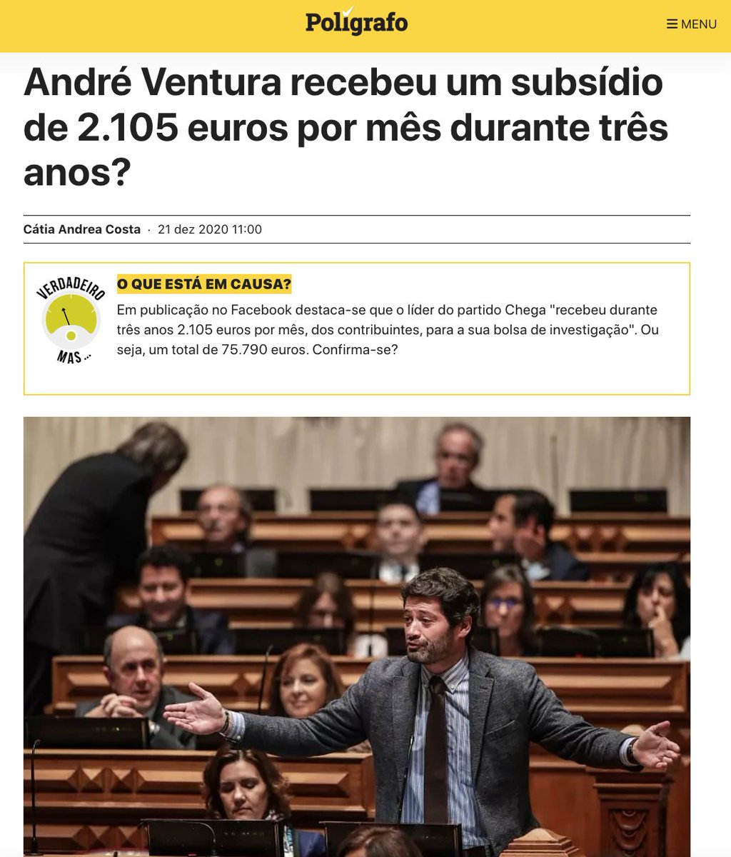 "Os subsídios só devem ser atribuídos a quem não pode - por motivo de saúde - efetivamente trabalhar. Ponto." A não ser que seja do CHEGA.
