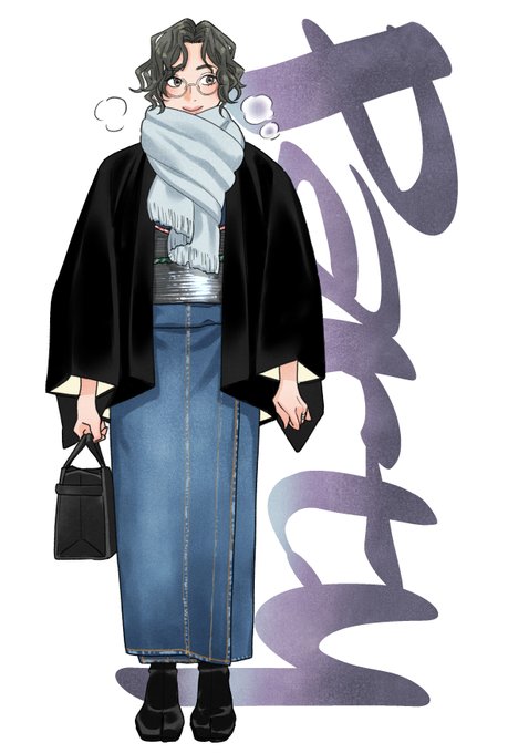 「grey scarf holding」 illustration images(Latest)