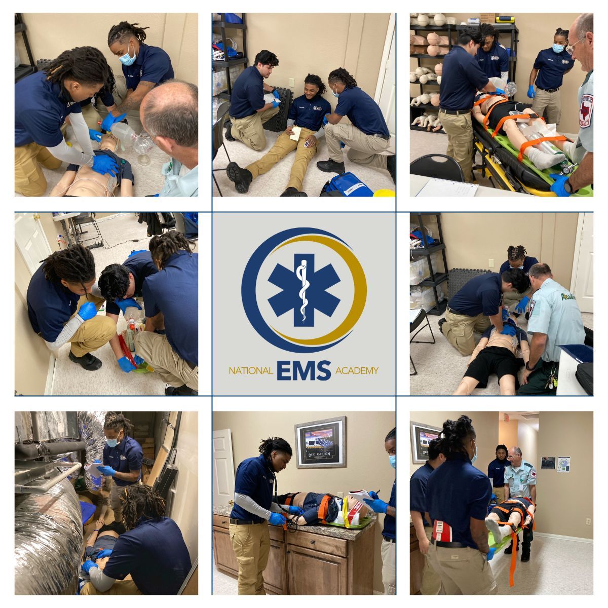 Our EMT Houston class showing off thier trauma simulation skills.
