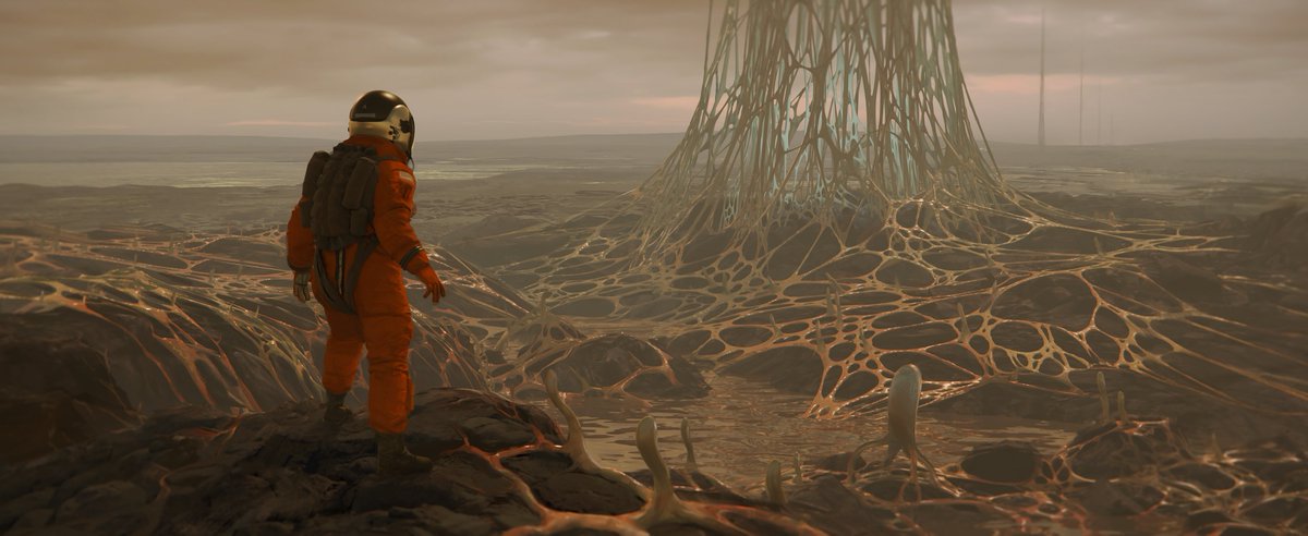 Personal piece cooked up with a dash of "Scavengers Reign", a pinch of Jeff Vandermeer's "Annihilation", and a smidgen of David Lindsay's "Voyage to Arcturus".  artstation.com/artwork/5vwlEJ

#conceptart #environmentconceptart #scifiart #alienlandscapes