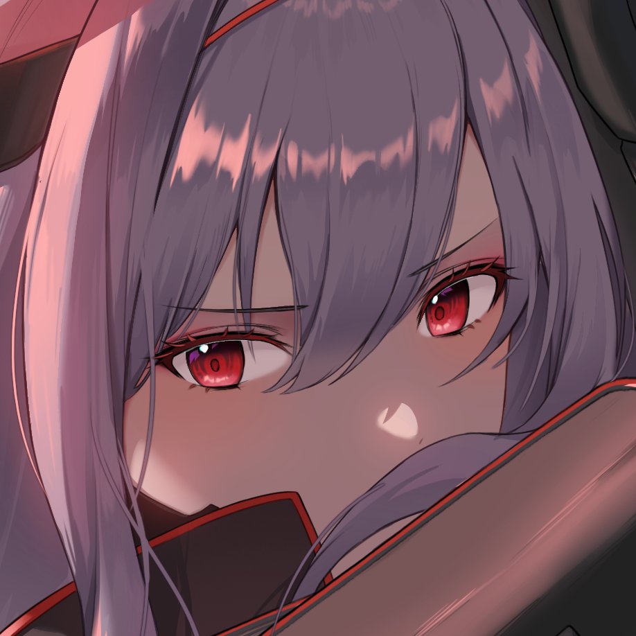 1girl solo red eyes hair between eyes long hair close-up bangs  illustration images