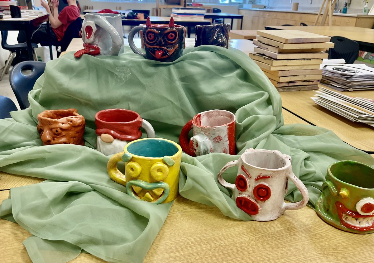 Functional Gargoyle mugs with Mr. Murphy and grade 10
Art!